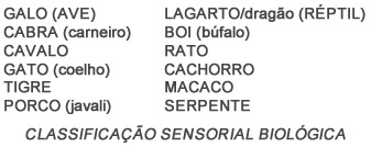 Classificação sensorial biológica - Astrologia Sensorial